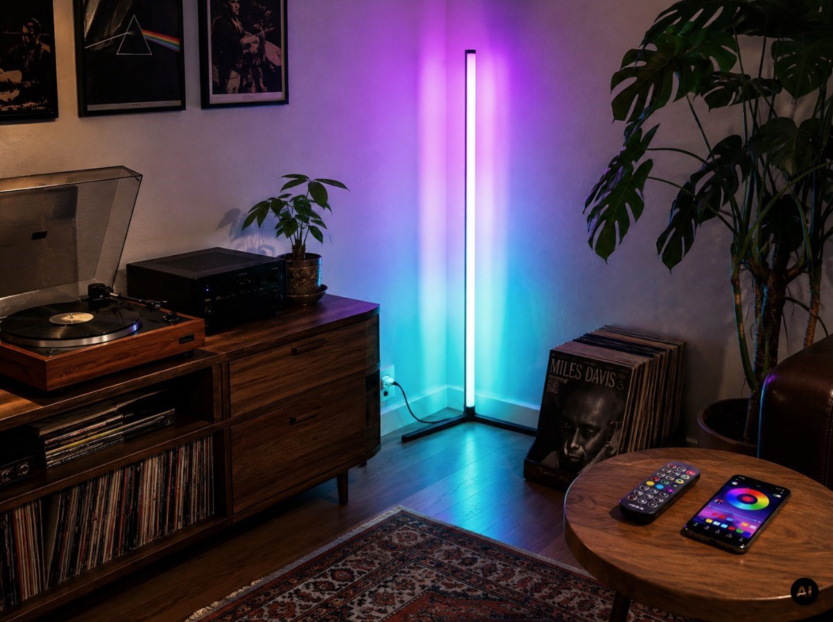 Lampa podłogowa LED KOBI PLAY SL 6W RGB 180° z pilotem i aplikacją